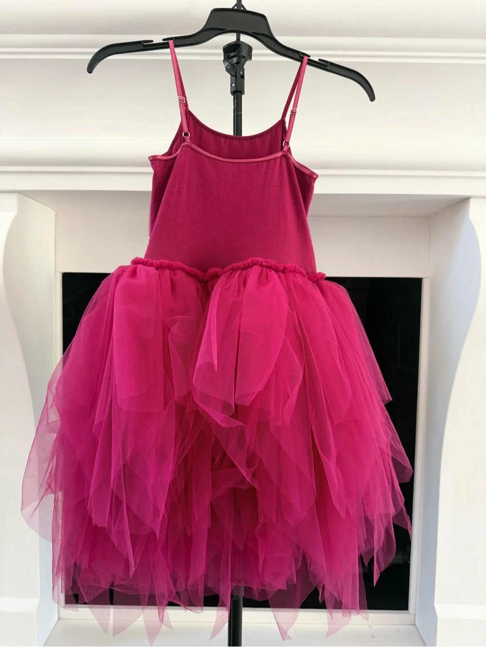 Girls' Fuchsia Tulle Play Dress with Embellished Bodice